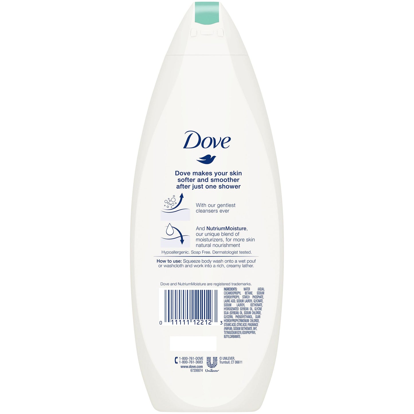 Dove® Sensitive Skin Body Wash Liquid 12 oz. Bottle Unscented (575285_EA)