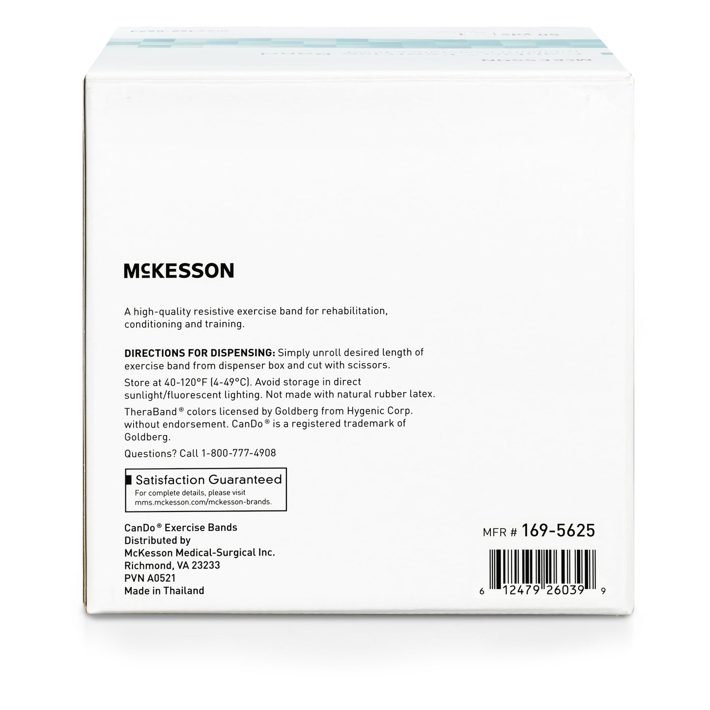 McKesson CanDo® Exercise Resistance Band Black 5 Inch X 50 Yard X-Heavy Resistance (1199542_EA)