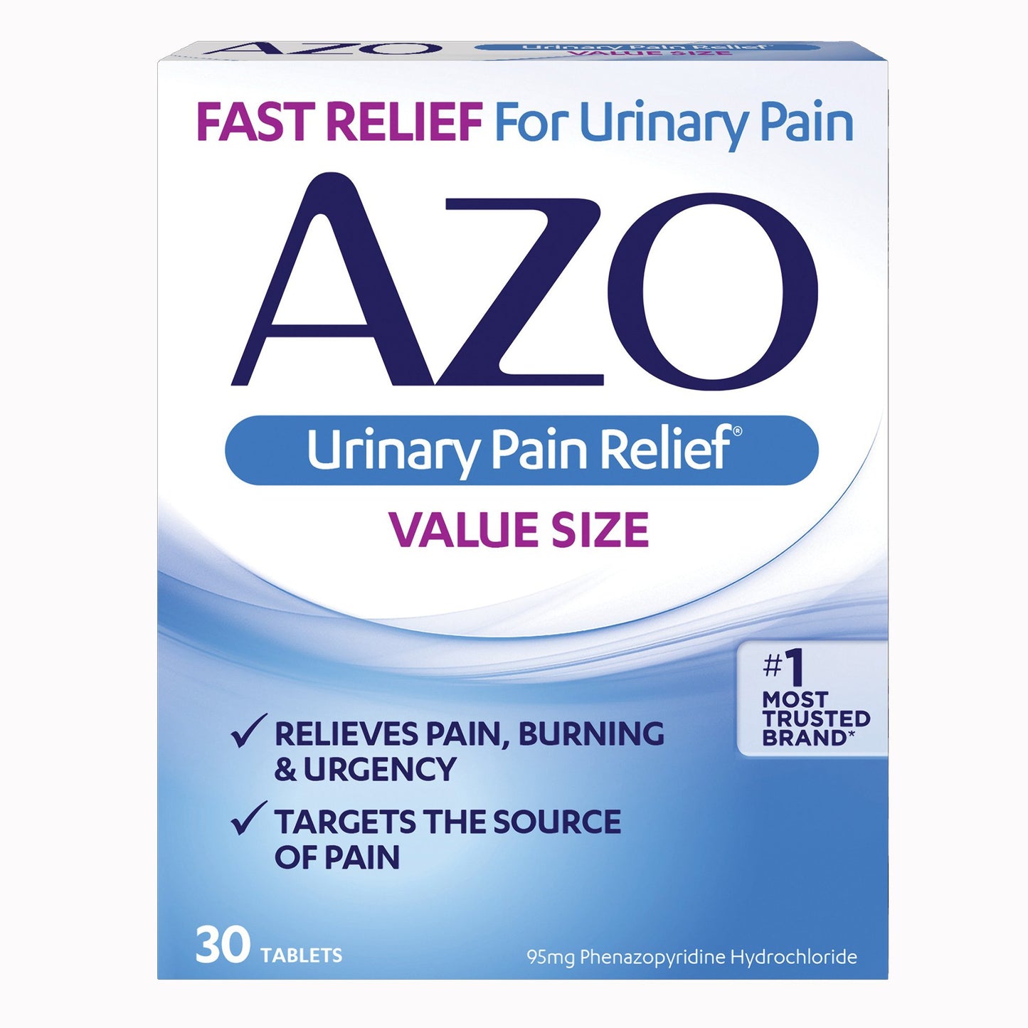 AZO® Urinary Pain Relief 95 mg Strength Penazopyridine Hcl Tablet 30 per Box (1268927_BX)