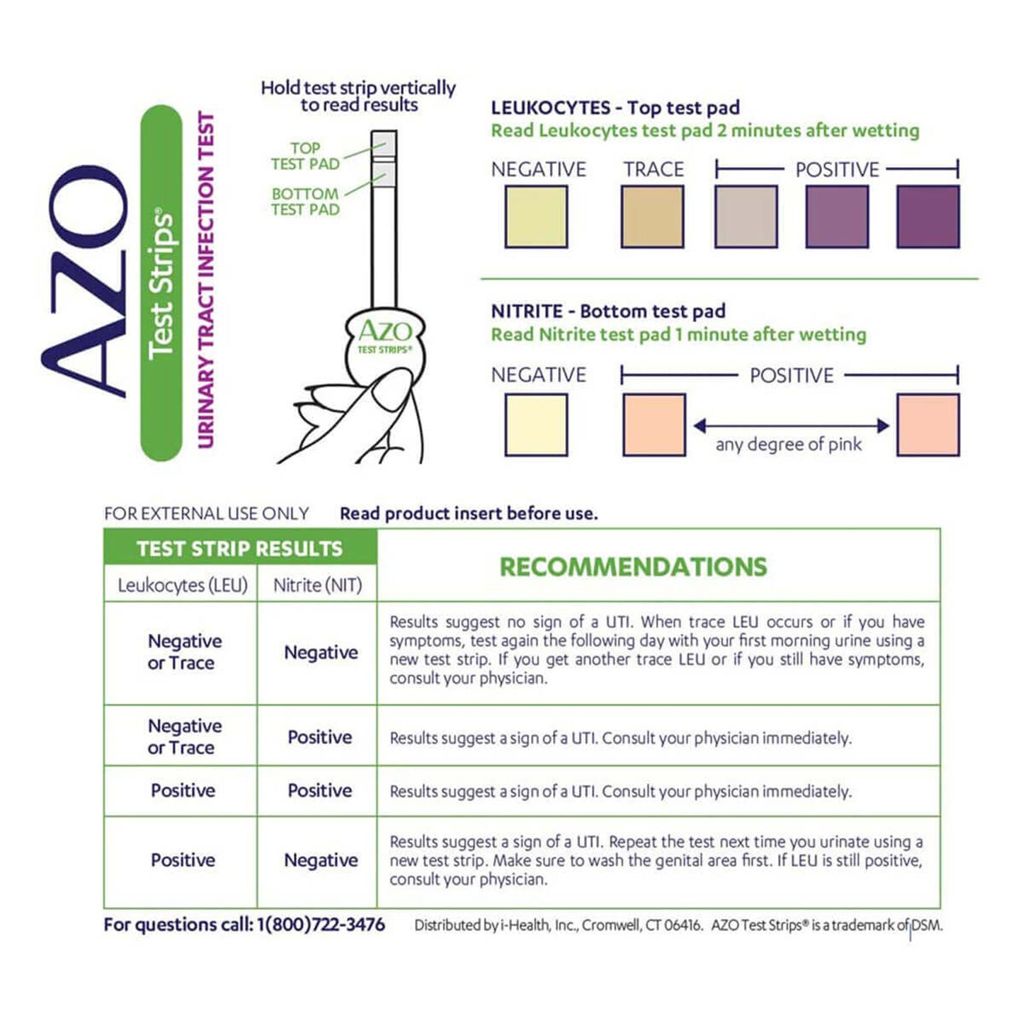 AZO Test Strips® Urinalysis Test Kit Urinary Tract Infection Detection 3 Tests CLIA Waived (1065927_BX)
