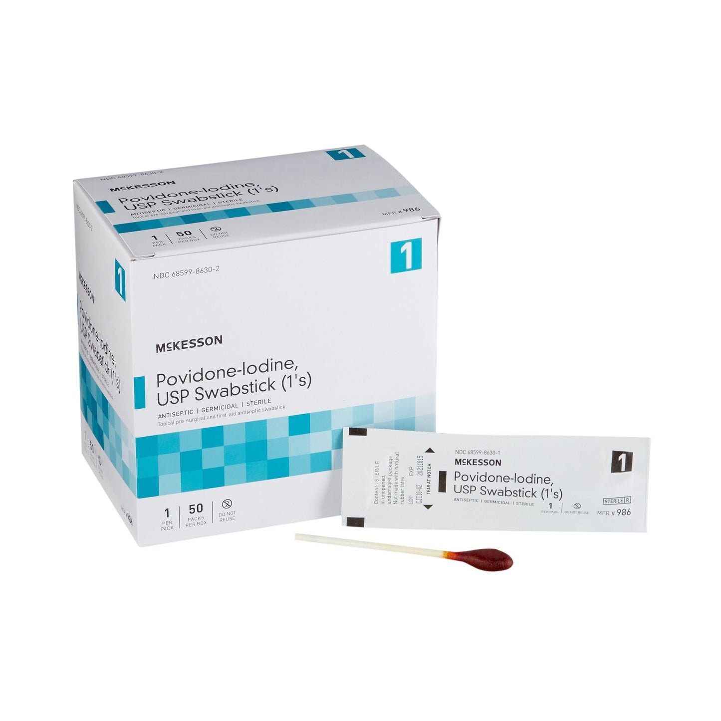 McKesson Impregnated Swabstick 10% Strength Povidone-Iodine Individual Packet Sterile (854752_CS)