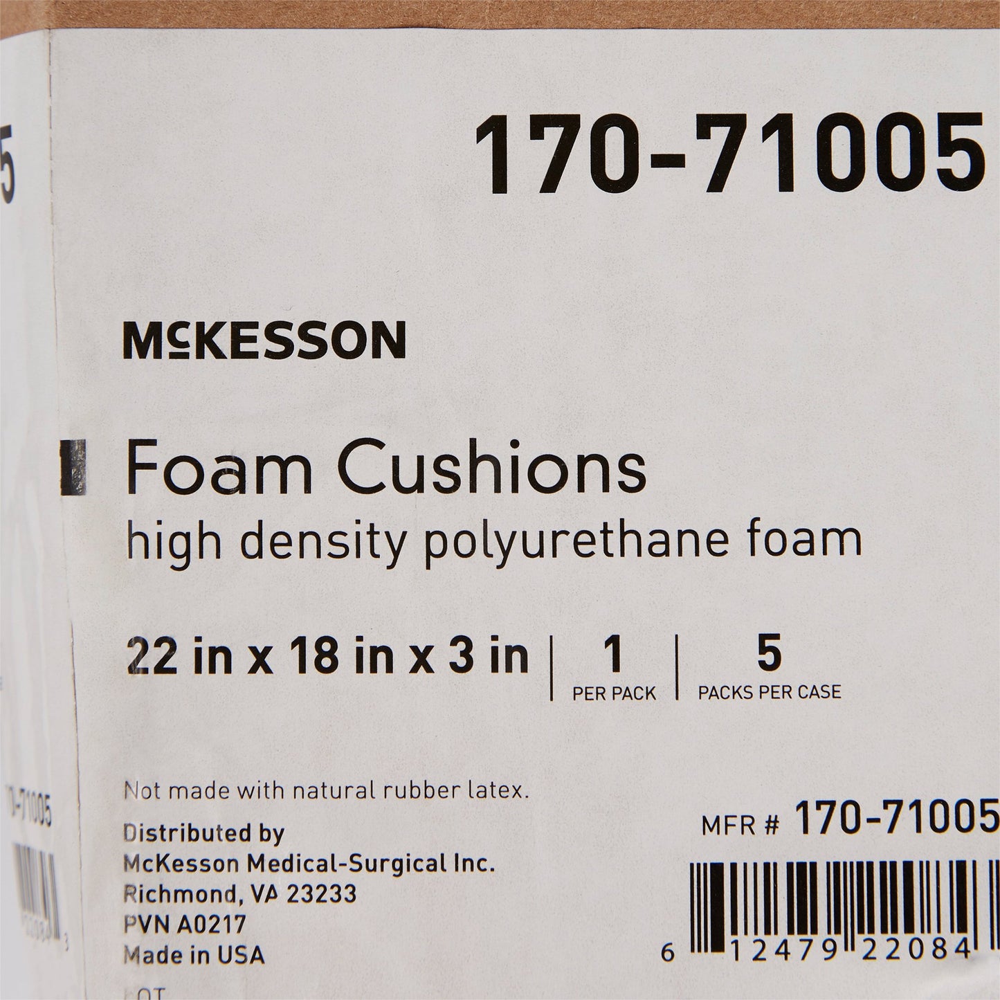 McKesson Seat Cushion 22 W X 18 L X 3 D Inch Polyurethane (1065554_EA)