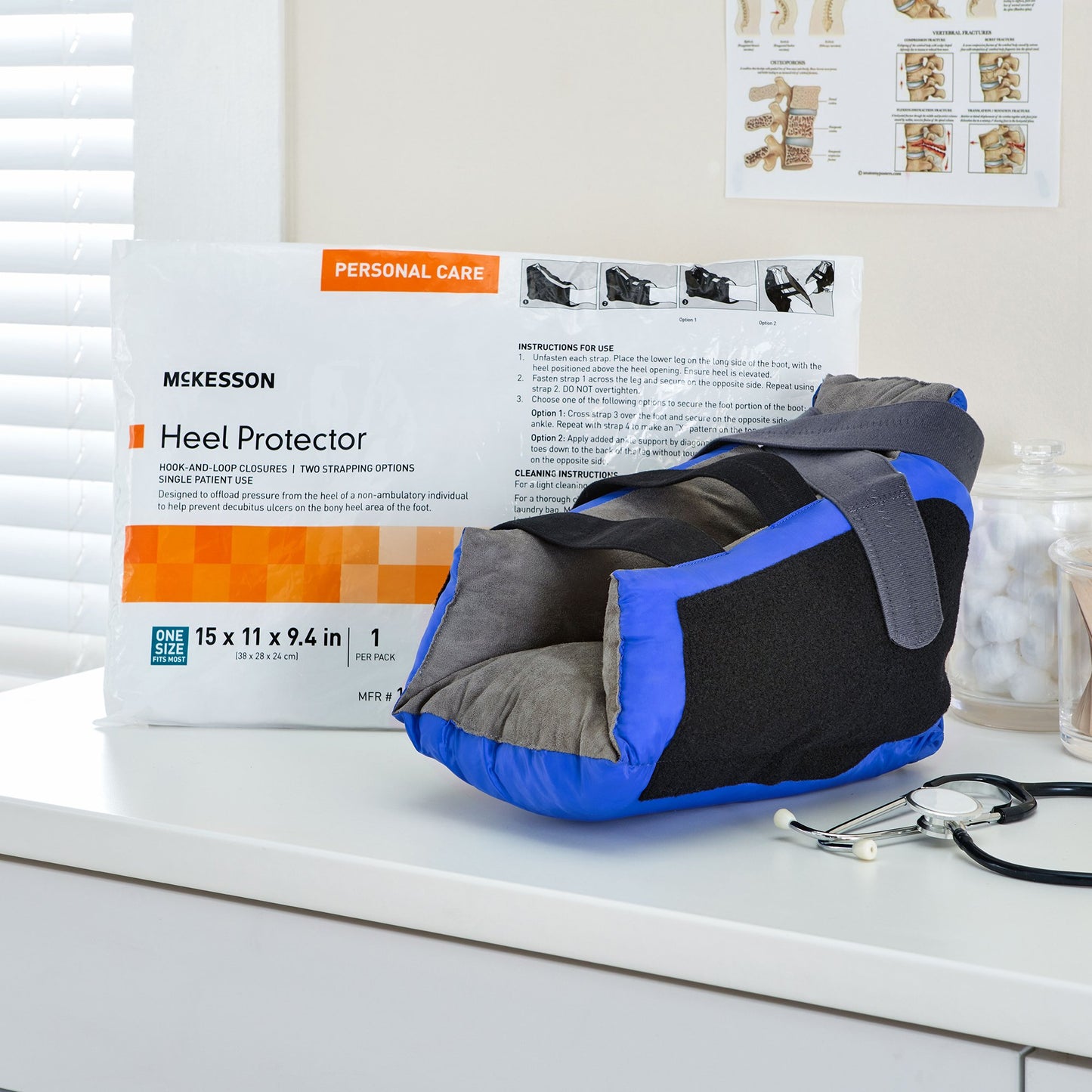 McKesson Heel Protector One Size Fits Most Black / Blue (1074668_EA)