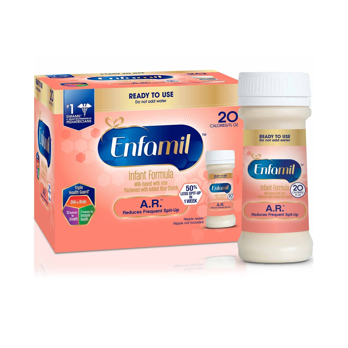 Enfamil® A.R.™ Infant Formula Unflavored 2 oz. Bottle Liquid Added Rice Spit Up (640173_CS)