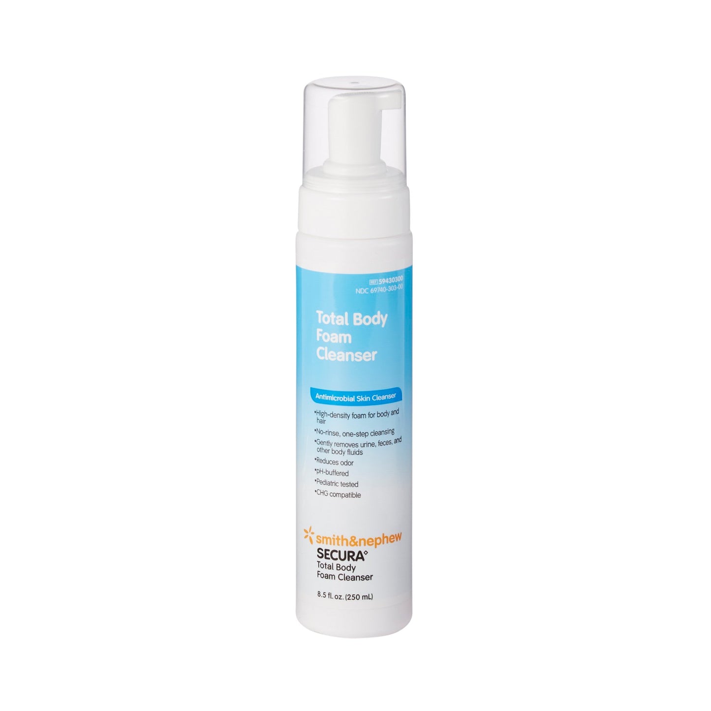 Secura™ Total Body Rinse-Free Antimicrobial Body Wash Foaming 8.5 oz. Pump Bottle Scented (703360_CS)