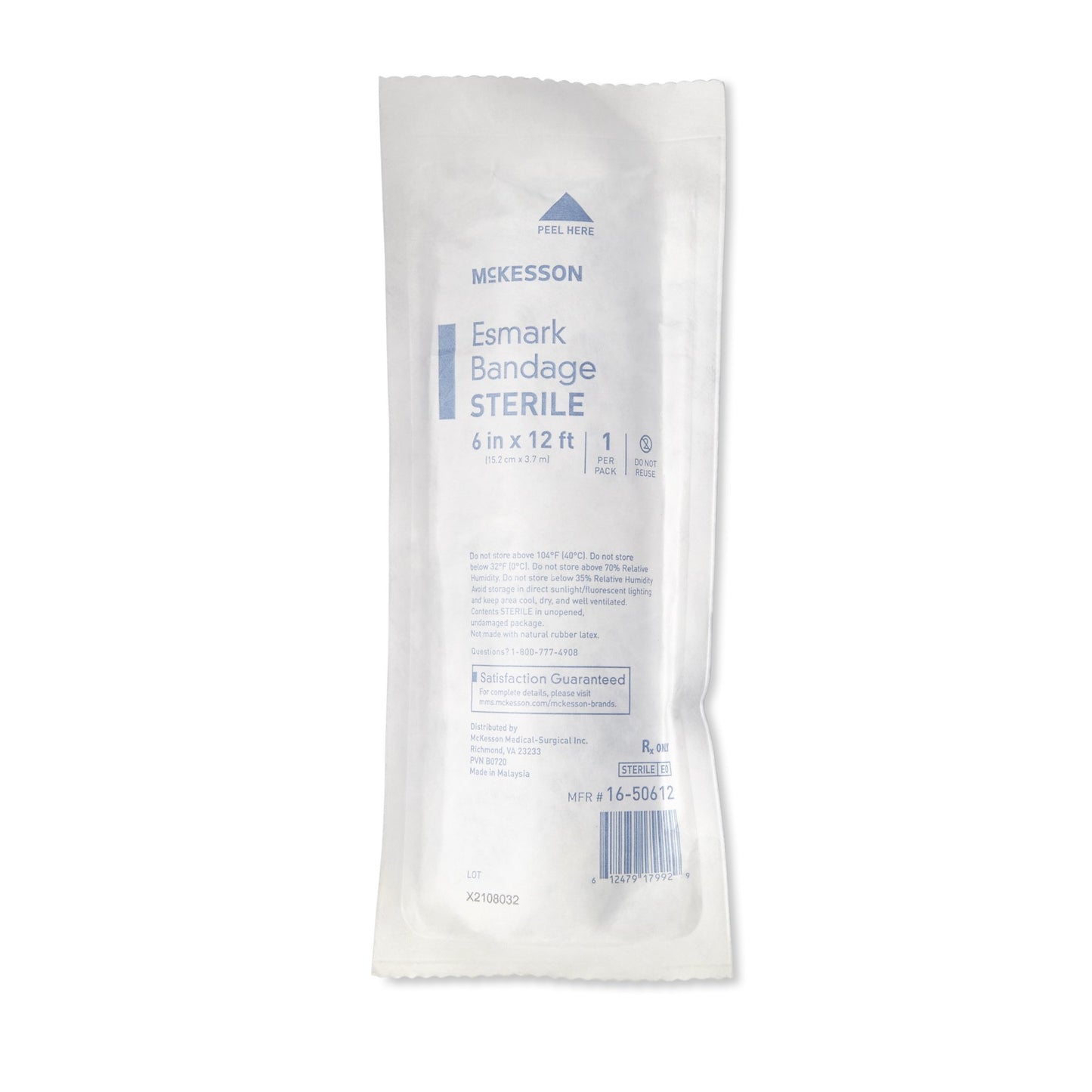 McKesson Esmark Compression Bandage 6 Inch X 4 Yard No Closure Blue Sterile High Compression (372747_EA)