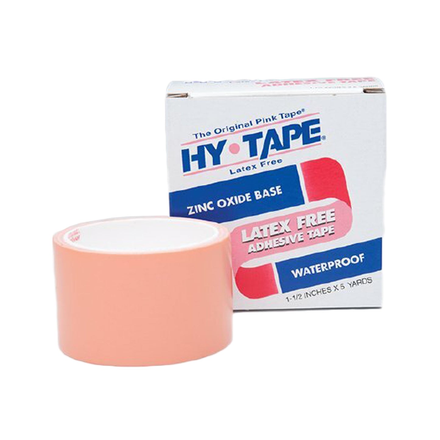 Hy-Tape® Waterproof Medical Tape Pink 1-1/2 Inch X 5 Yard Zinc Oxide Adhesive Zinc Oxide NonSterile (832955_BX)