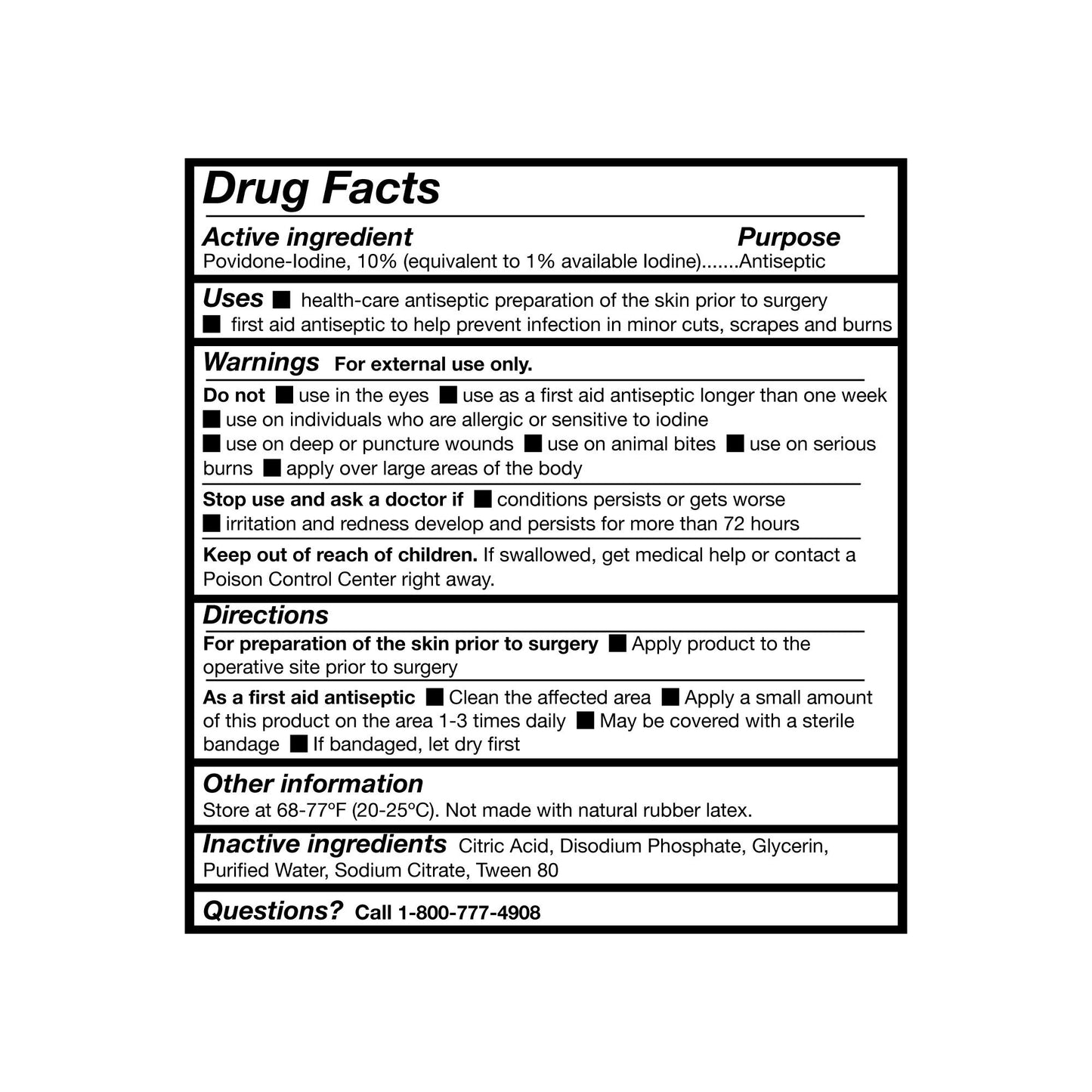 McKesson Skin Prep Solution 8 oz. Flip-Top Bottle 10% Strength Povidone-Iodine NonSterile (1043538_CS)