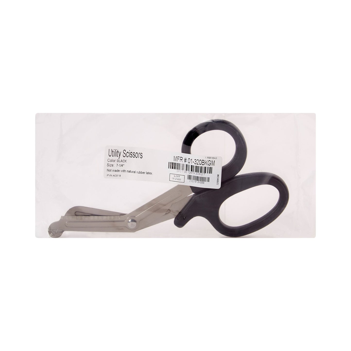 McKesson Utility Scissors 7-1/4 Inch Length Office Grade Stainless Steel / Plastic NonSterile Finger Ring Handle Angled Blunt Tip / Blunt Tip (472589_BX)