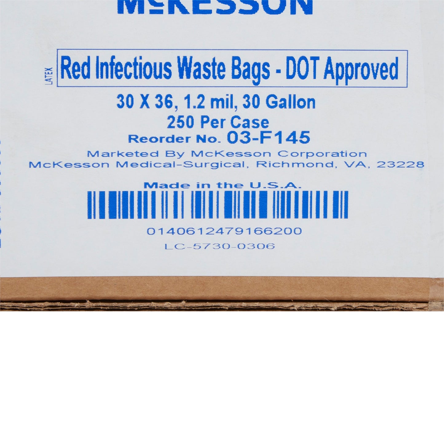 McKesson Biohazard Waste Bag Biohazard Symbol / Infectious Waste 30 gal. Red 30 X 36 Inch (551254_CS)