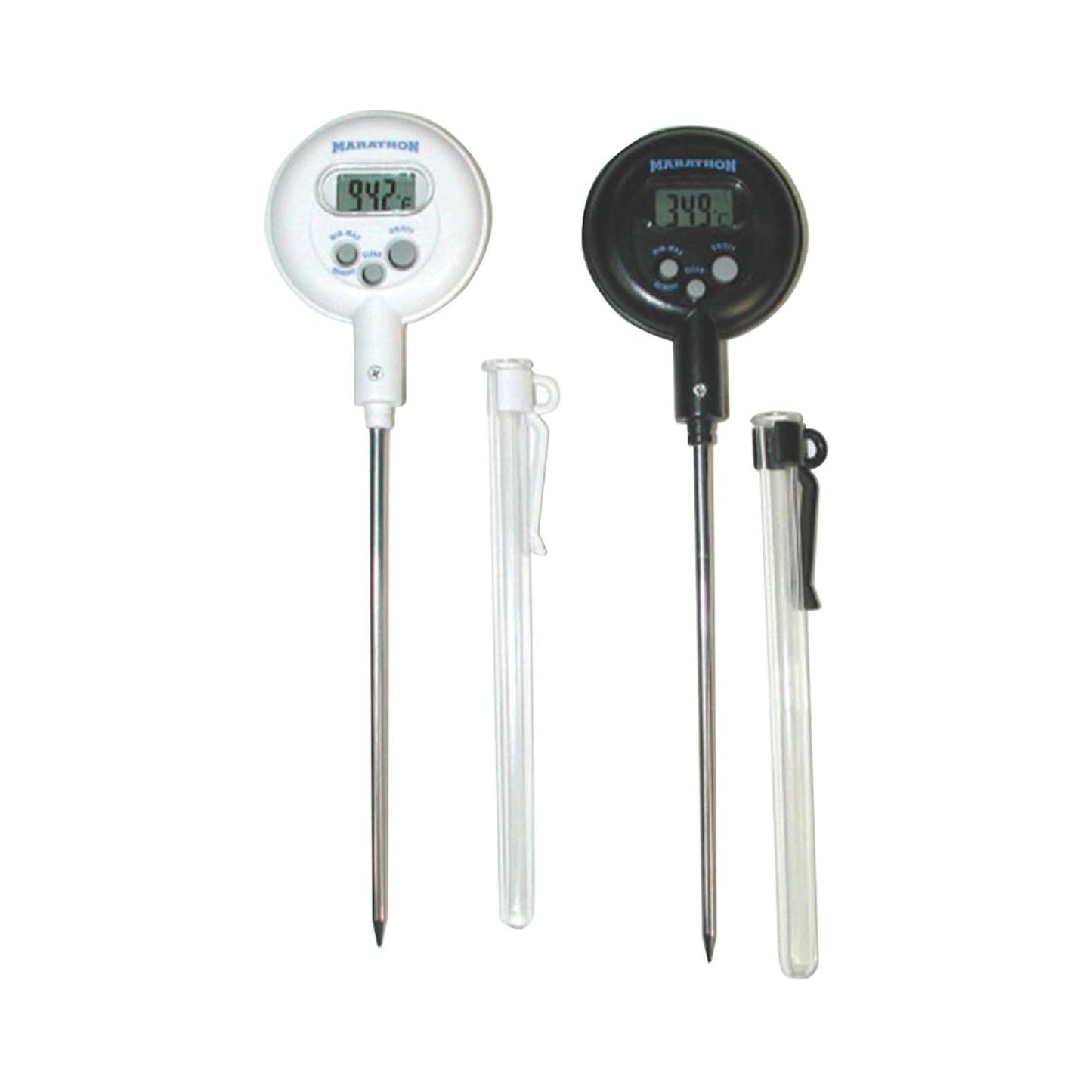 Marathon Digital Laboratory Thermometer Fahrenheit / Celsius 14° to 392°F (-10° to +200°C) Stainless Steel Probe Free-standing Battery Operated (725062_EA)