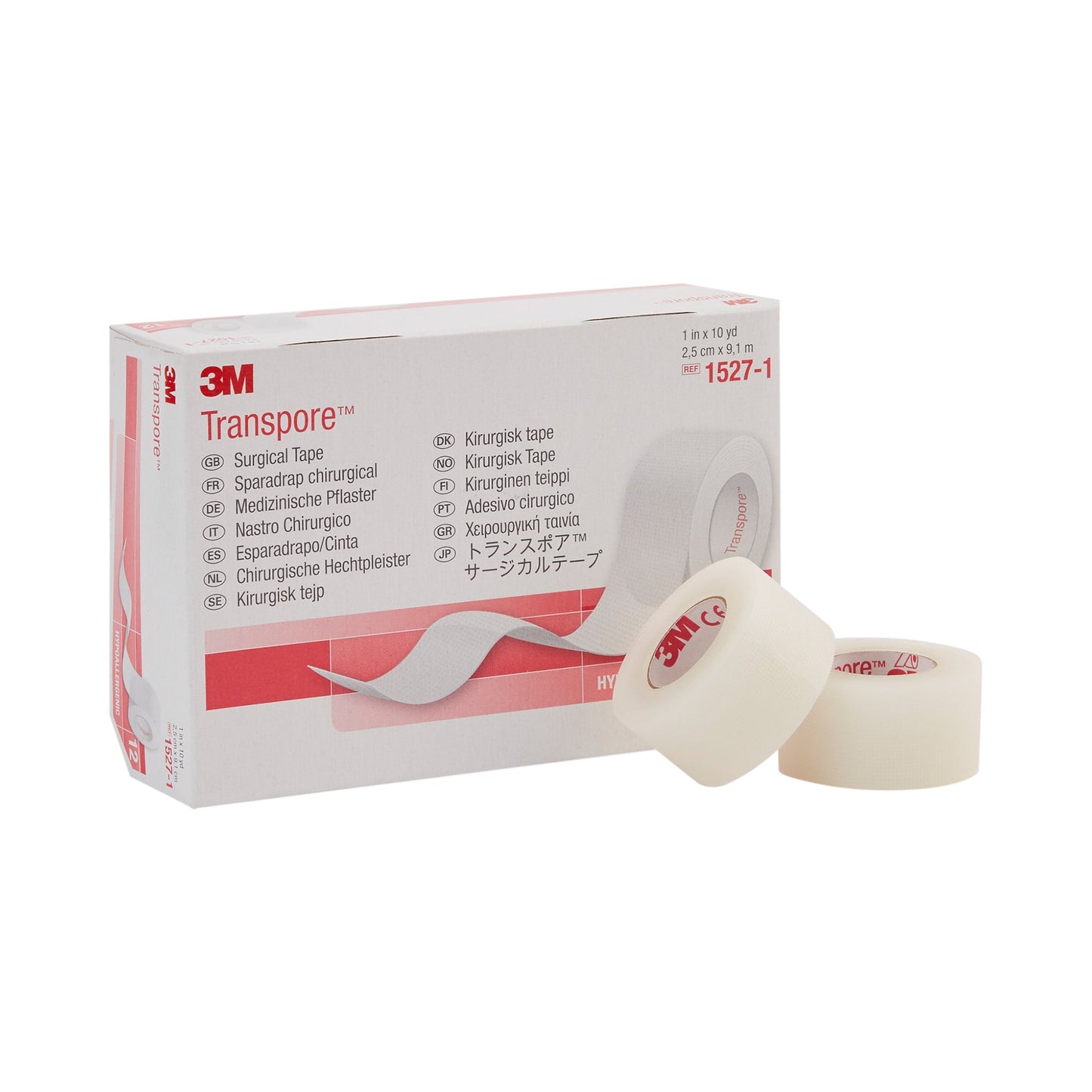 3M™ Transpore™ Medical Tape Transparent 1 Inch X 10 Yard Plastic NonSterile (5762_BX)