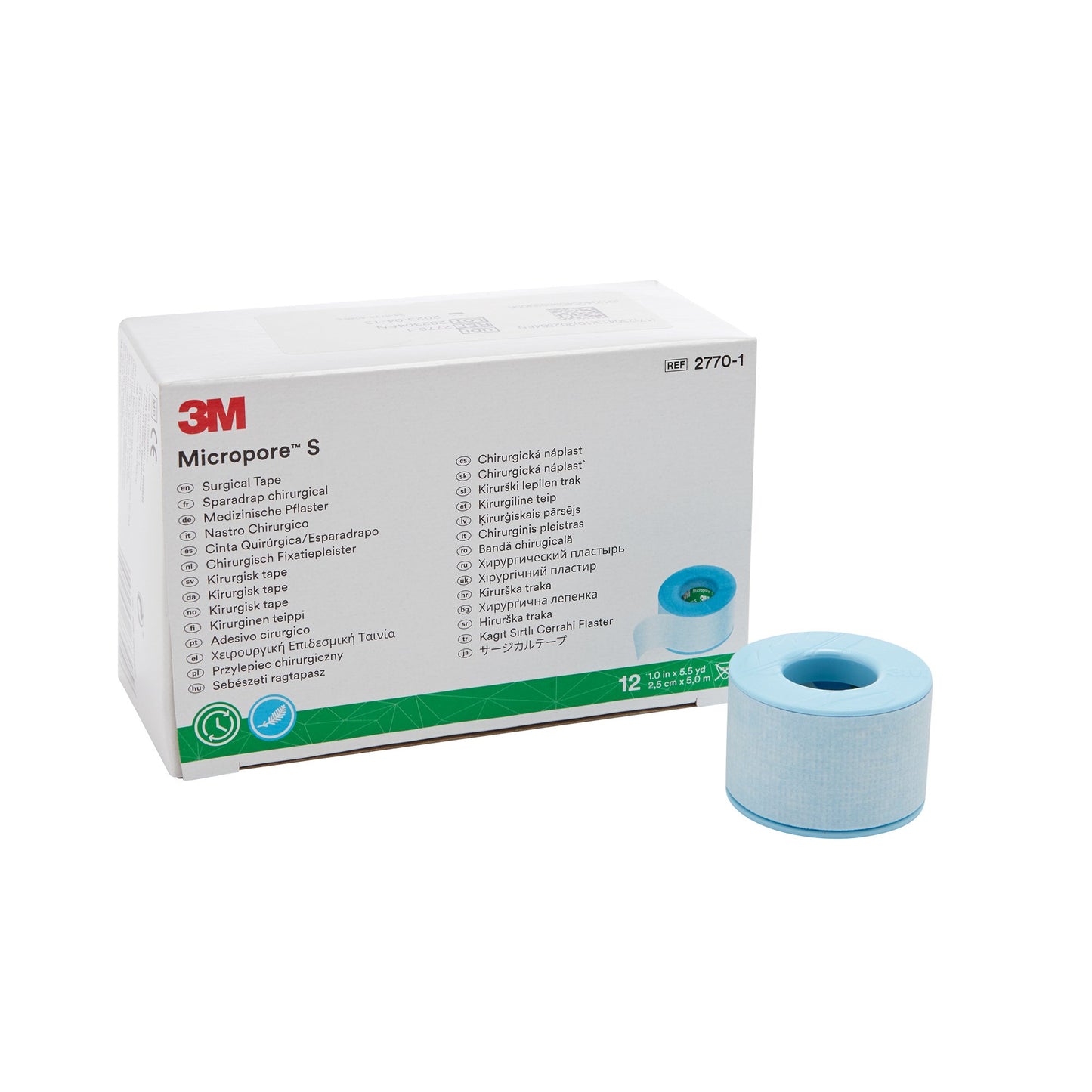 3M™ Micropore™ S Medical Tape Blue 1 Inch X 5-1/2 Yard Silicone NonSterile (774188_CS)