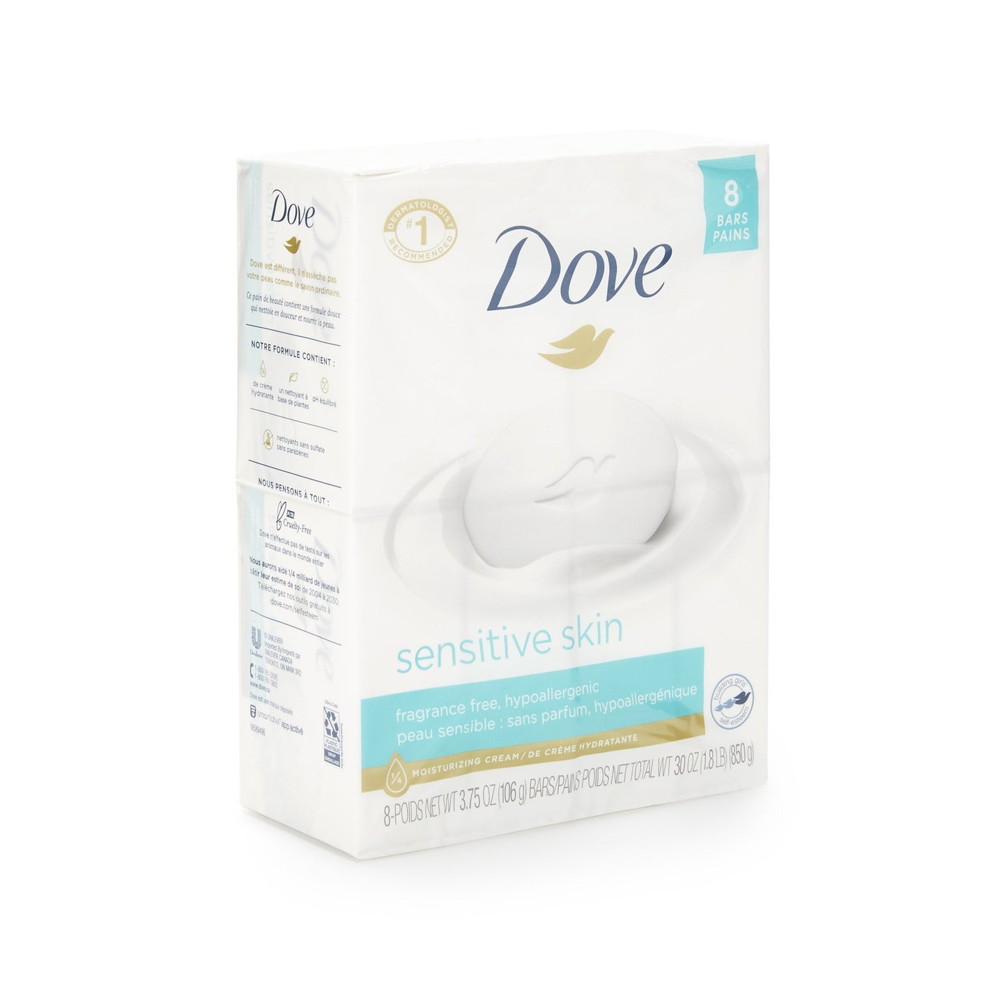 Dove® Sensitive Skin Soap Bar 4.5 oz. Individually Wrapped Unscented (954900_CS)