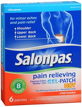 Salonpas® Gel-Patch Hot Topical Pain Relief 0.025% - 1.25% Strength Capsaicin / Menthol Patch 6 per Box (983972_BX)