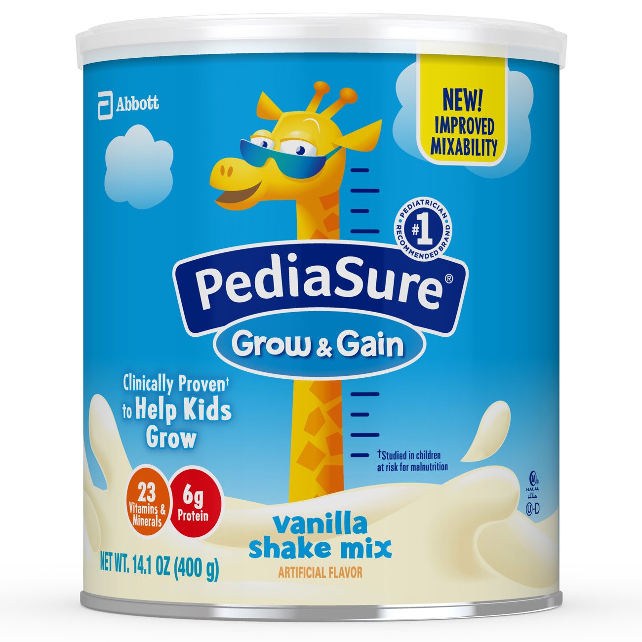 PediaSure® Grow & Gain Shake Mix Pediatric Oral Supplement Vanilla Flavor 14.1 oz. Can Powder Protein (1115294_CS)