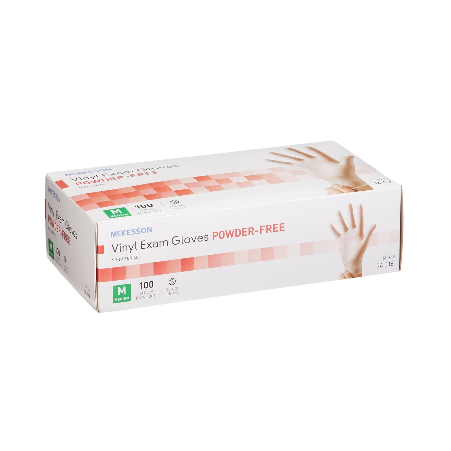 McKesson Exam Glove Medium NonSterile Vinyl Standard Cuff Length Smooth Clear Not Rated (354439_CS)