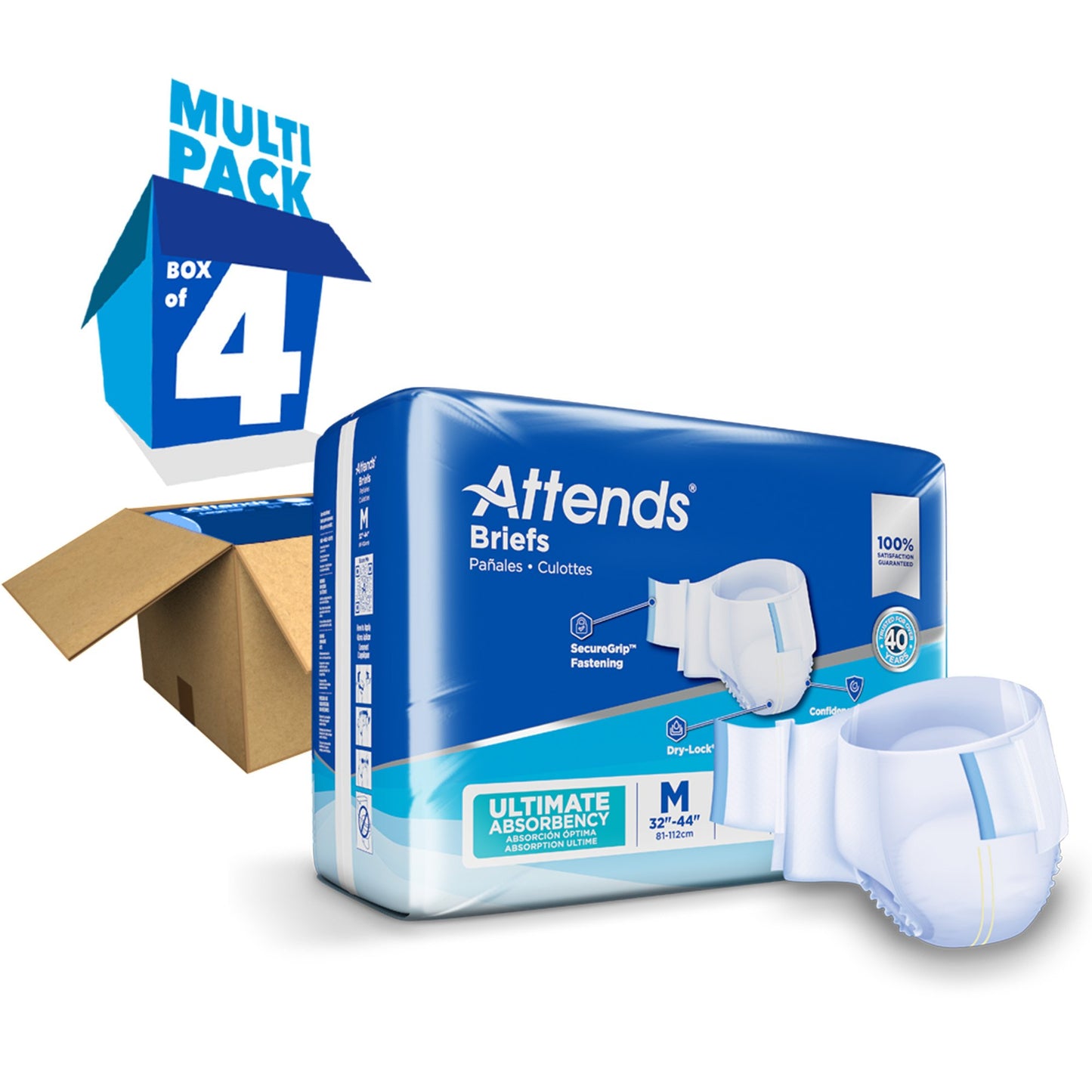 Attends® Advanced Unisex Adult Incontinence Brief Medium Disposable Heavy Absorbency (950223_CS)