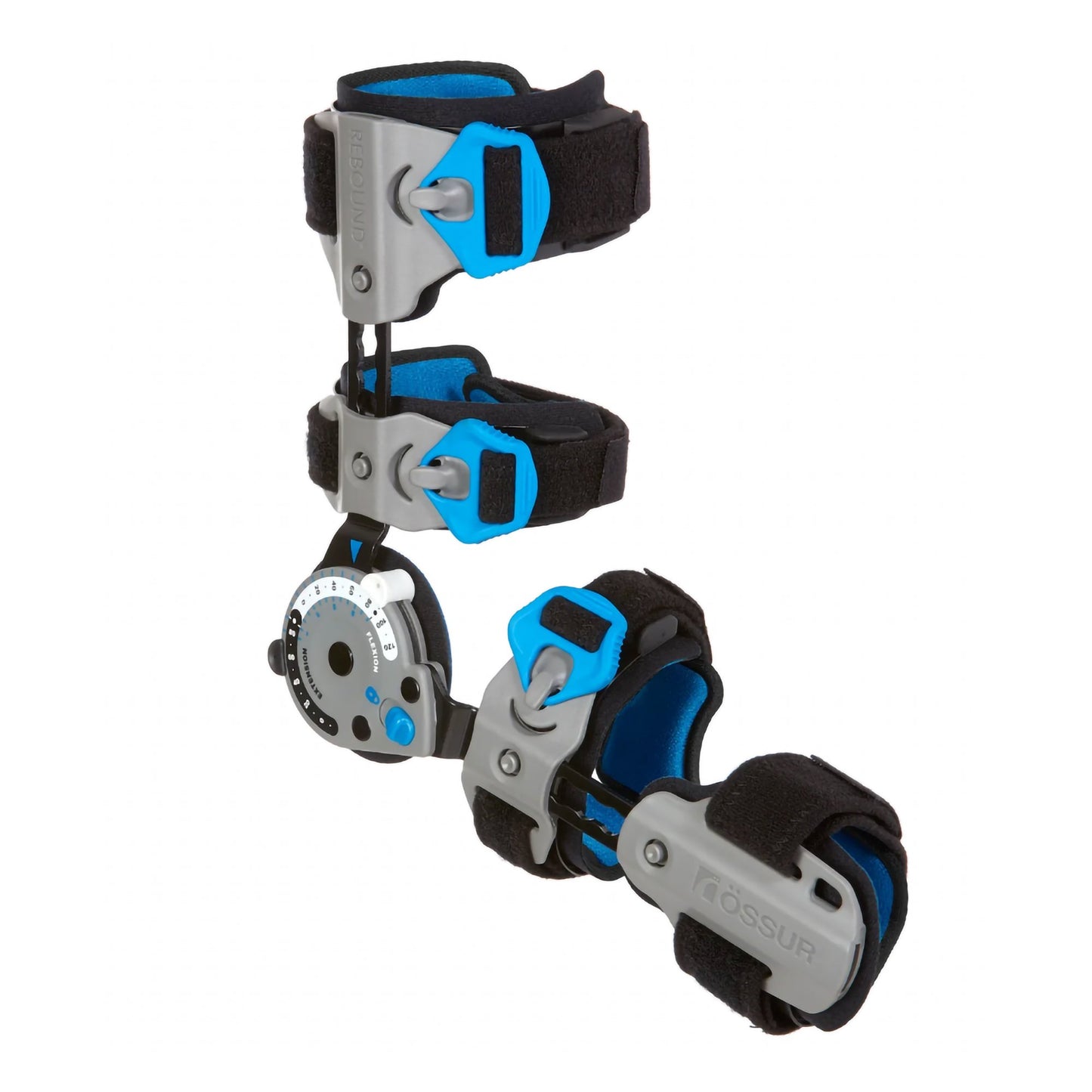 Rebound® Post-Op Elbow Brace One Size Fits Most D-Ring / Hook and Loop Strap Closure Left Arm Black / Blue / Gray (1211096_EA)