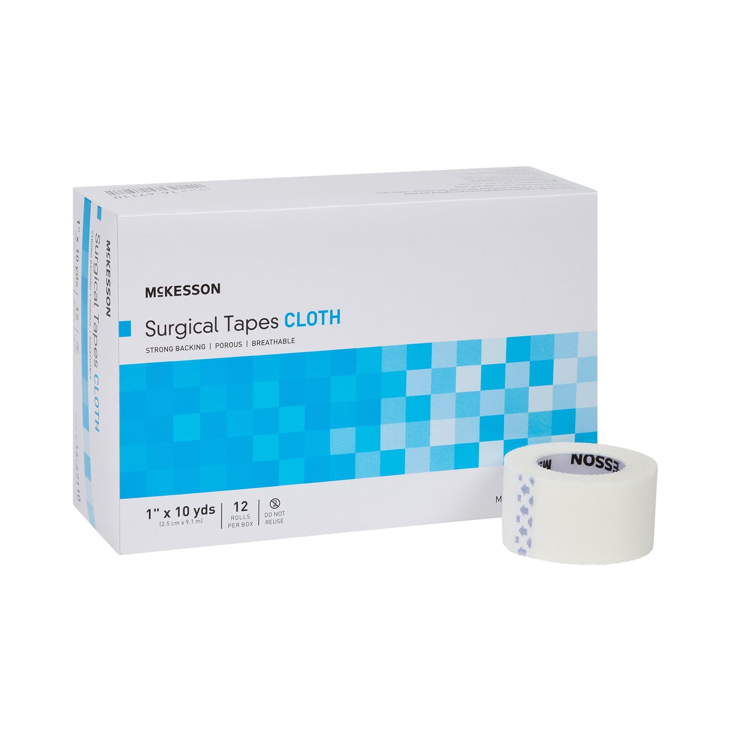 McKesson Medical Tape White 1 Inch X 10 Yard Silk-Like Cloth NonSterile (455534_BX)