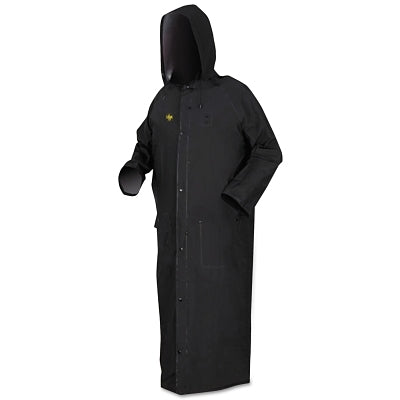 MCR Safety Classic Plus Series Rider Coat, Medium, PVC/Polyester, Black (611-FR267CM)