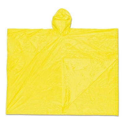 MCR Safety Schooner Poncho, 0.10 mm PVC Film, Yellow, One Size Fits All (611-O40)