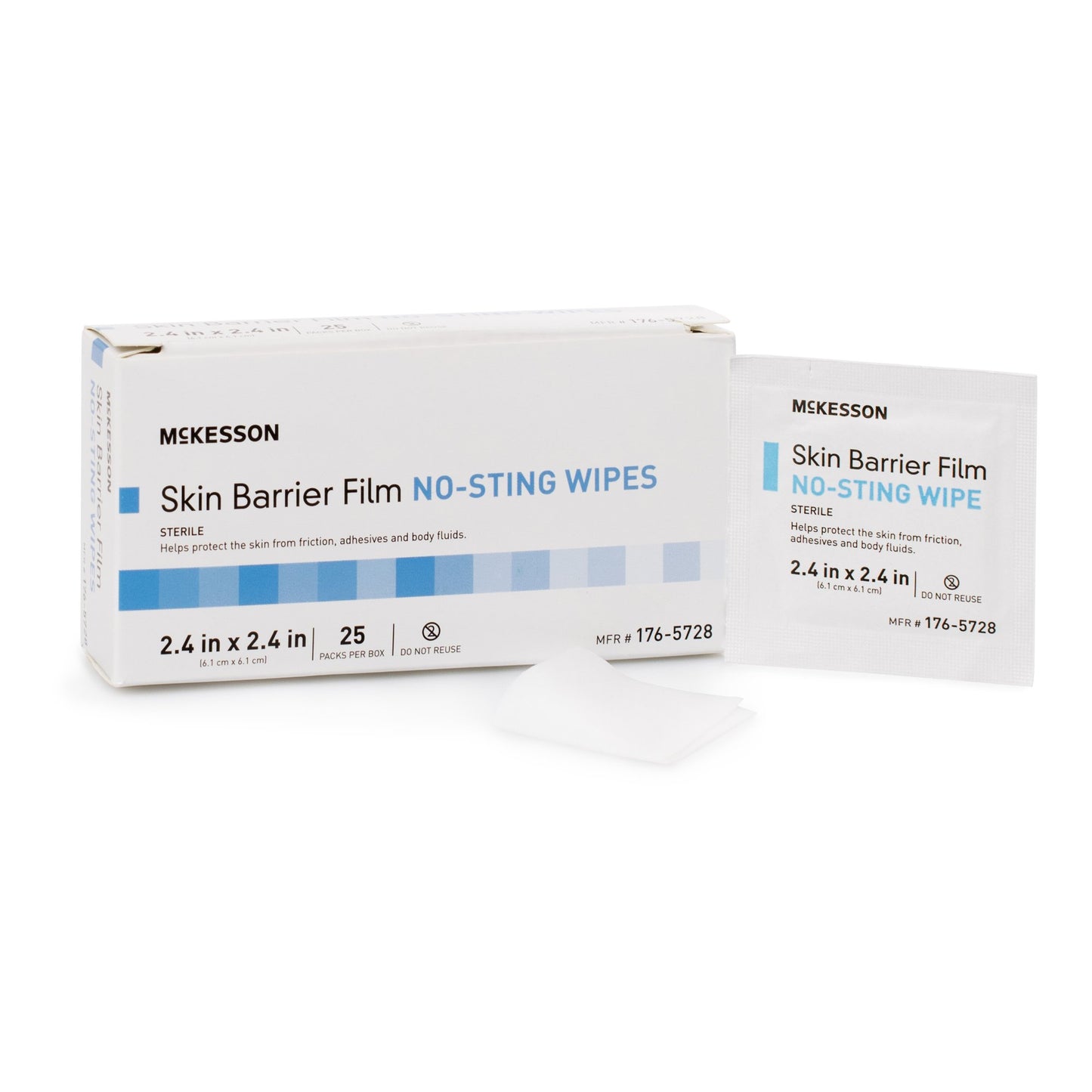 McKesson No Sting Skin Barrier Wipe 75 to 100% Strength Hexamethyldisiloxane Individual Packet Sterile (1088820_BX)
