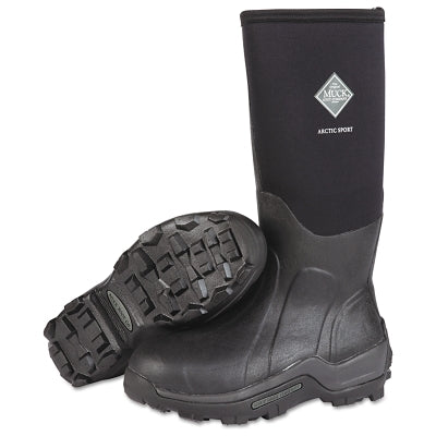 Rocky Brands™ Arctic Sport Safety Toe Boots, Size 10, 15 in H, Neoprene Rubber, Black (617-ASP-STL-BL-100)