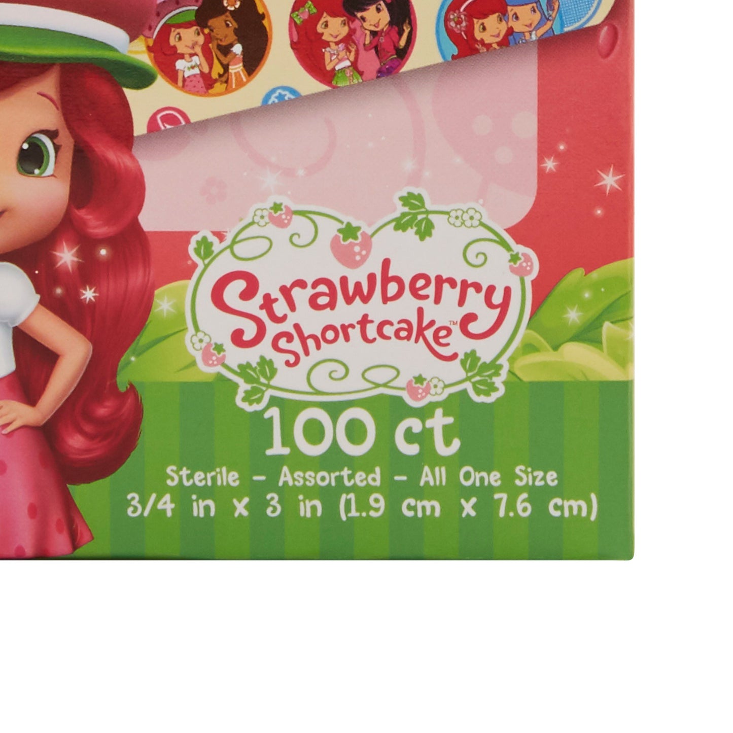 American® White Cross Stat Strip® Adhesive Strip 3/4 X 3 Inch Plastic Rectangle Kid Design (Strawberry Shortcake) Sterile (980580_CS)