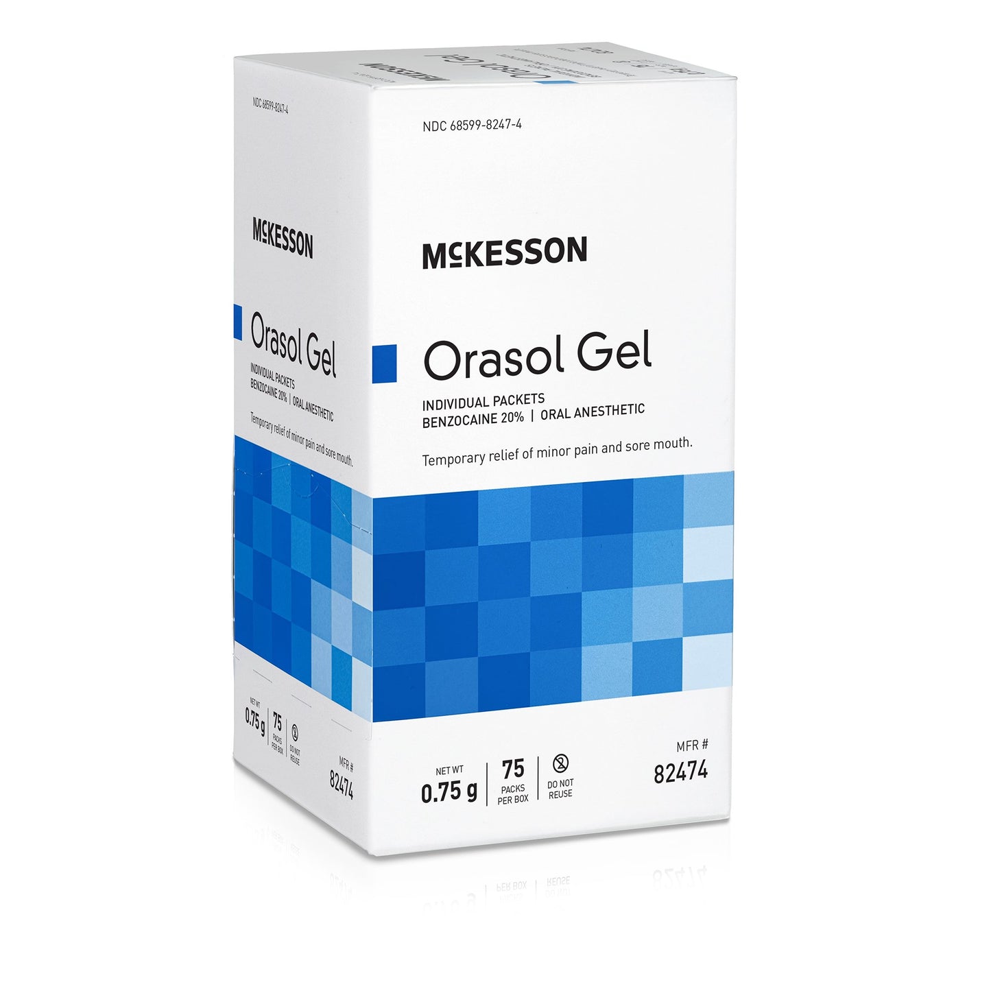 McKesson Oral Pain Relief 20% Strength Benzocaine Oral Gel 0.75 Gram (1111727_BX)