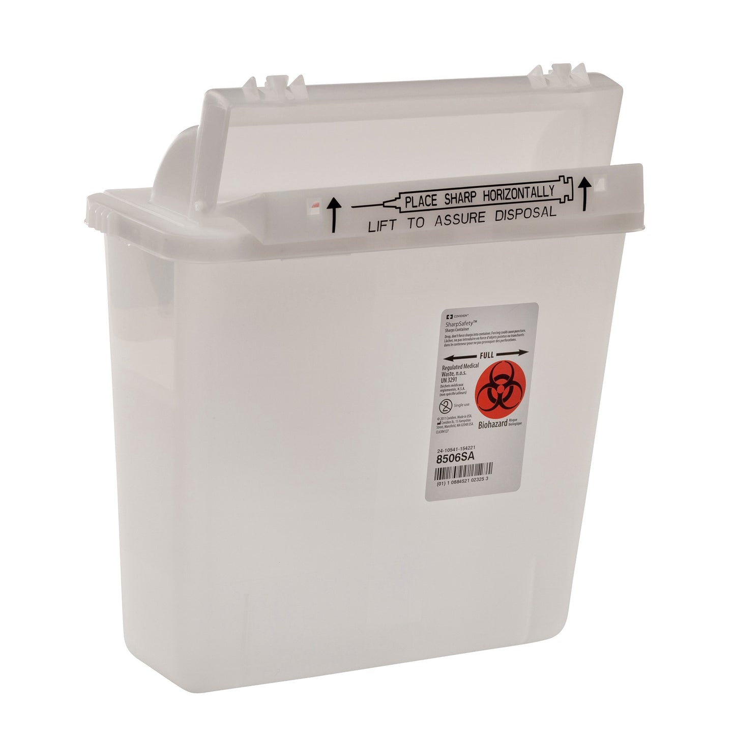 SharpStar™ In-Room™ Sharps Container Translucent Base 12-1/2 H X 10-3/4 W X 5-1/2 D Inch Horizontal Entry 1.25 Gallon (338466_CS)