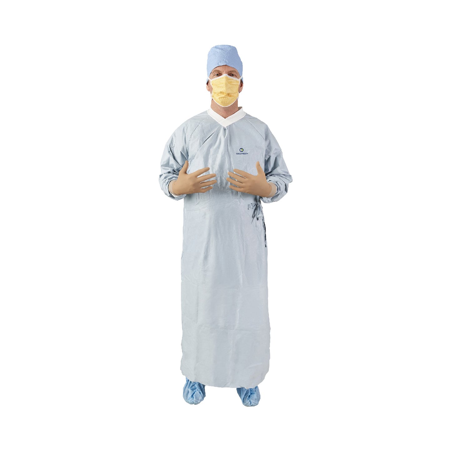 Aero Chrome Surgical Gown with Towel Large Silver Sterile AAMI Level 4 Disposable (1059355_EA)