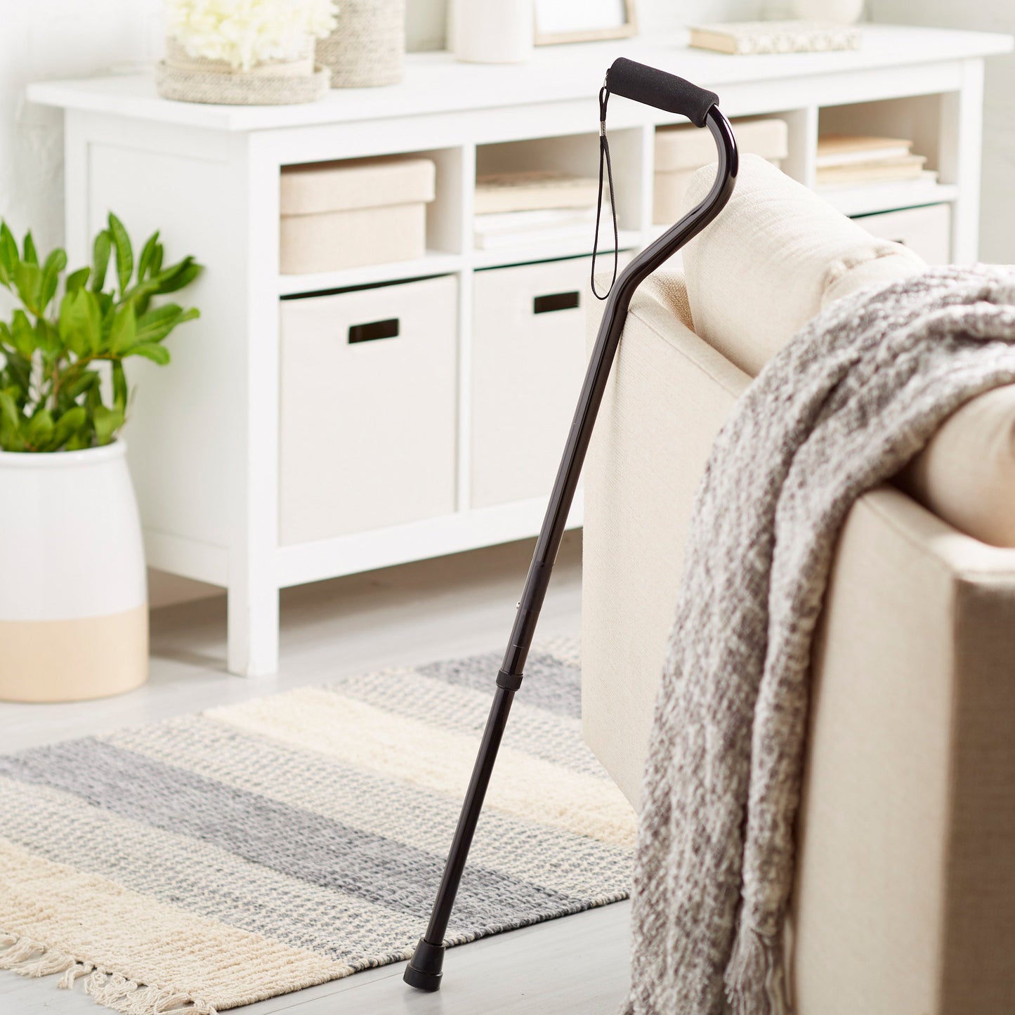 McKesson Offset Cane Aluminum 30 to 39 Inch Height Black (1065214_EA)