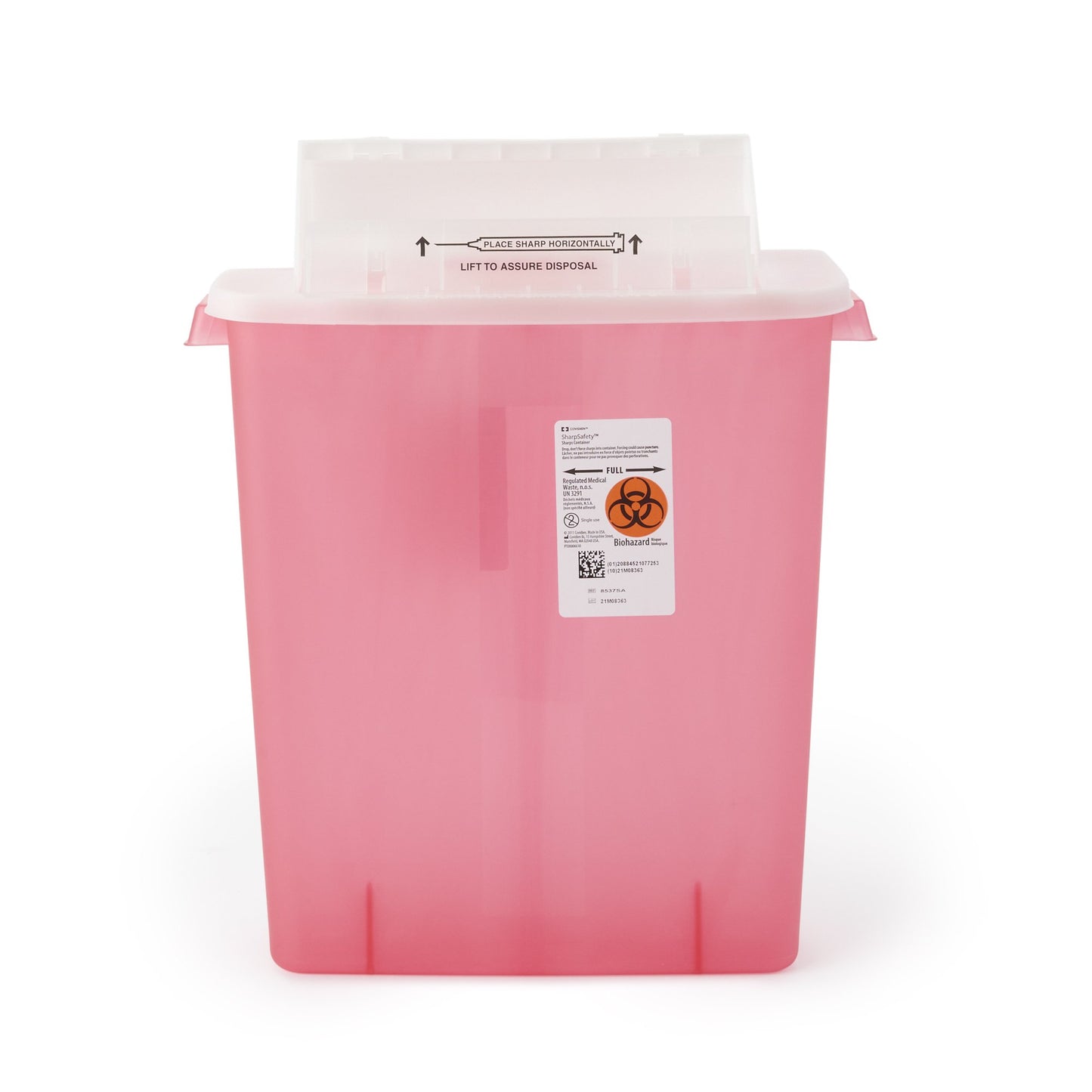 SharpStar™ In-Room™ Sharps Container Translucent Red Base 16-1/2 H X 13-3/4 W X 6 D Inch Horizontal Entry 3 Gallon (276646_EA)