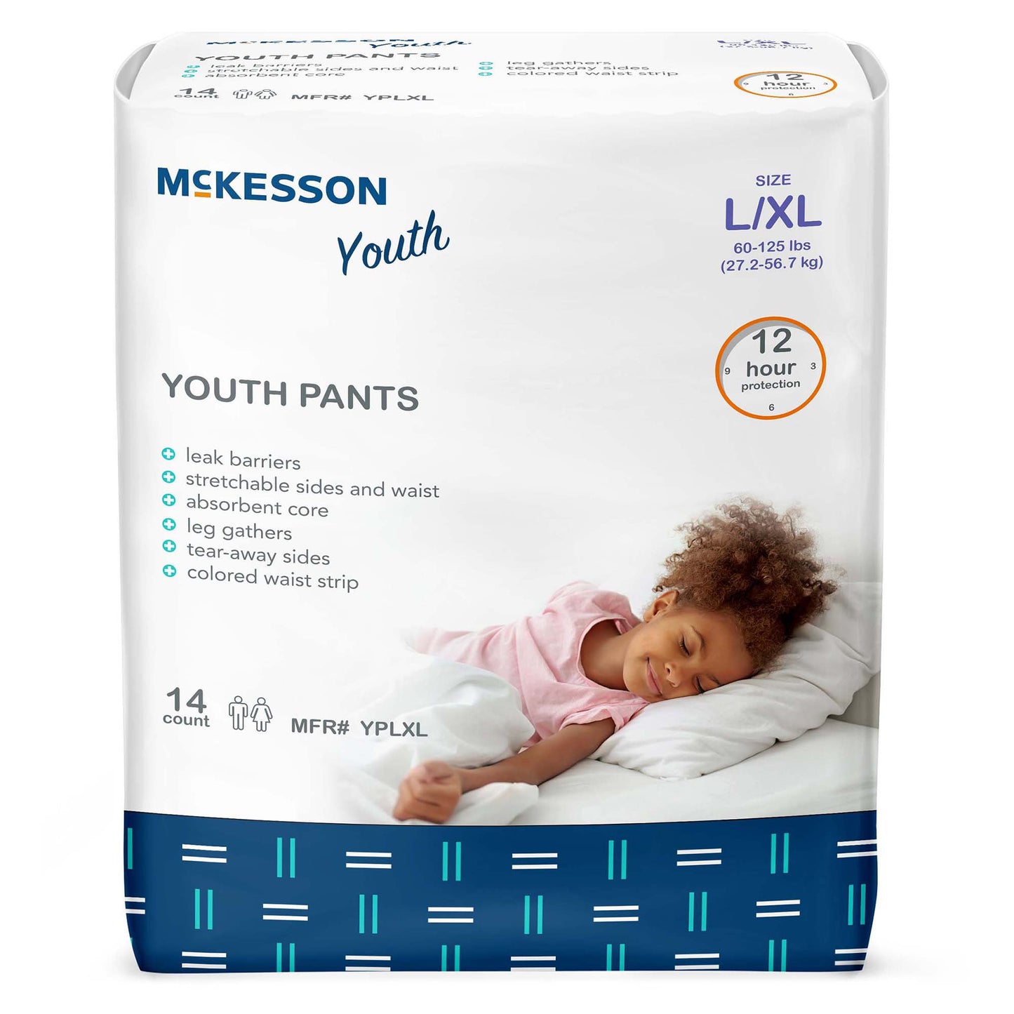 McKesson Unisex Youth Absorbent Underwear Pull On with Tear Away Seams Large / X-Large Disposable Heavy Absorbency (1198055_BG)