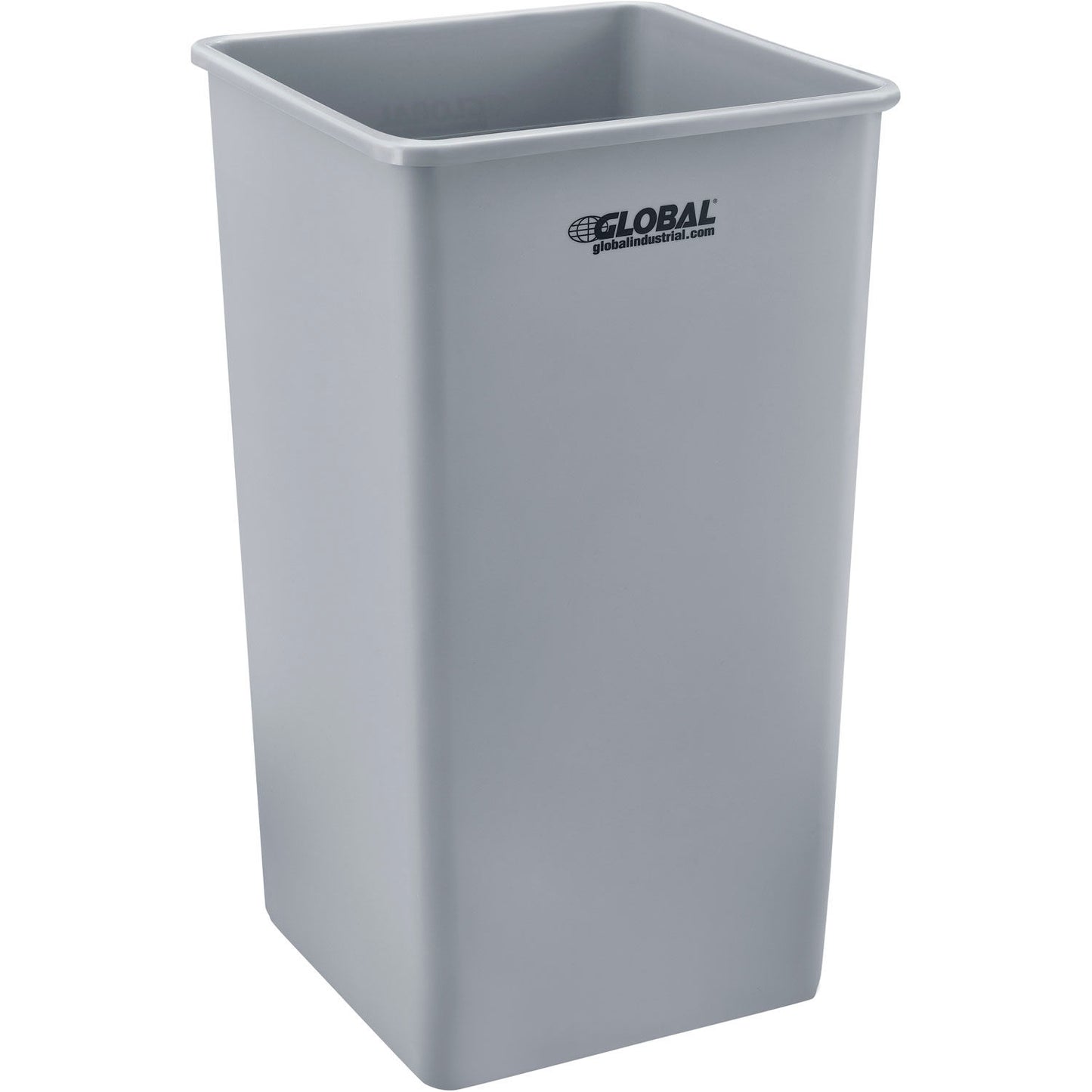 Global Industrial Square Plastic Trash Can, 55 Gallon, Gray (WB641440GY)