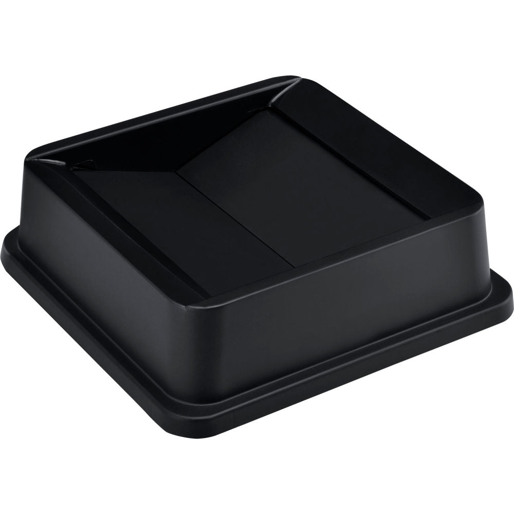 Global Industrial Square Plastic Trash Container Swing Lid - 35 & 55 Gallon Black (WB641441BK)