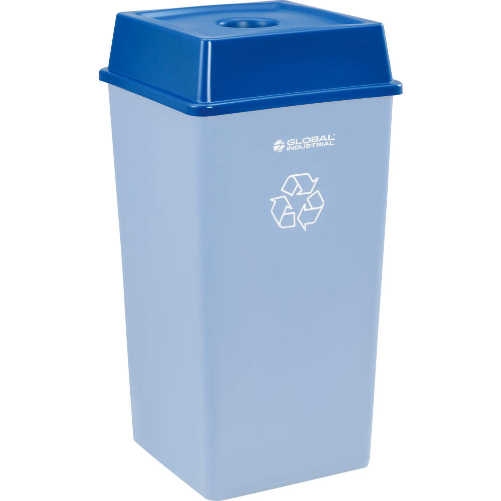 Global Industrial Bottles & Cans Recycling Lid For 35 & 55 Gallon Cans, Blue (WB641441RBL)