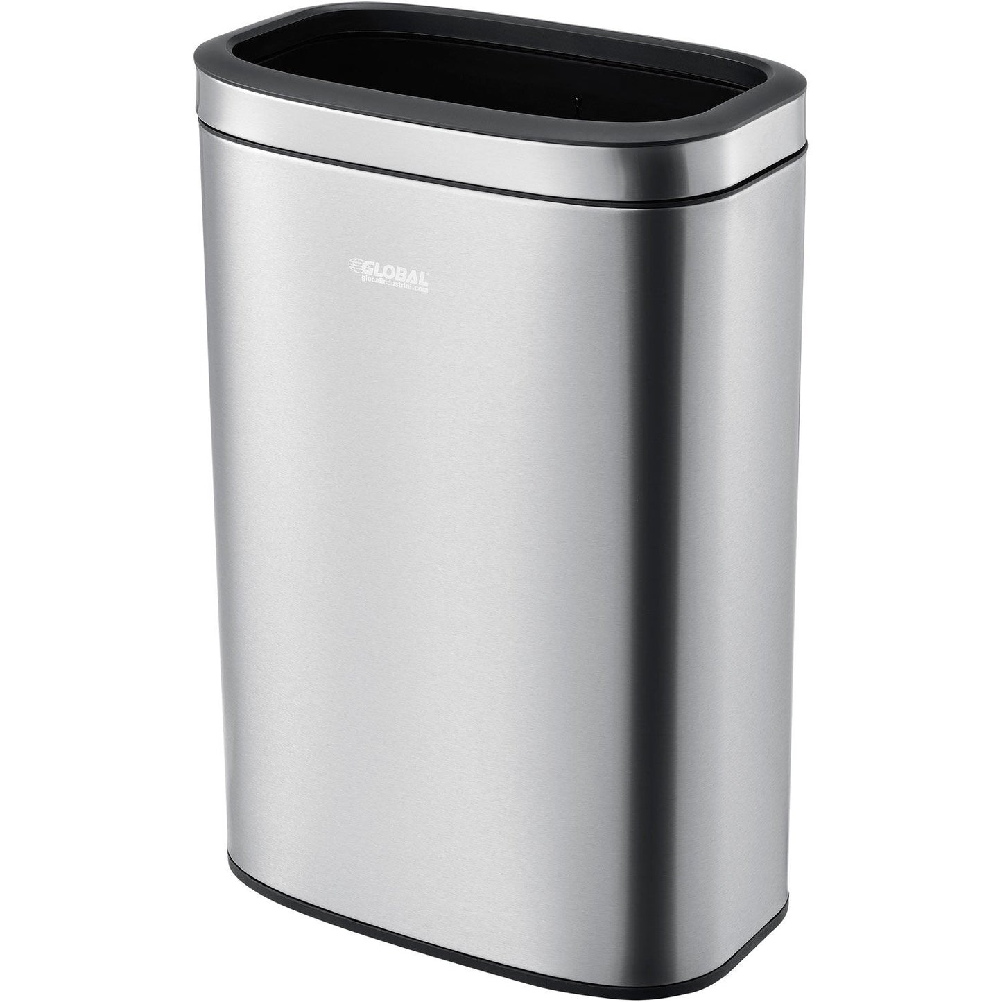 Global Industrial Stainless Steel Slim Open Top Trash Can, 12 Gallon (WB641443SS)