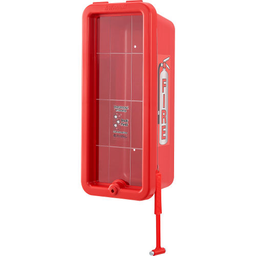 Global Industrial Plastic Fire Extinguisher Cabinet, Fits 2-1/2 - 5 lbs., Red (WB641648)