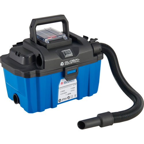 Global Industrial Battery Powered HEPA Wet/Dry Vacuum, 2.6 Gallon Cap. (WB641809)