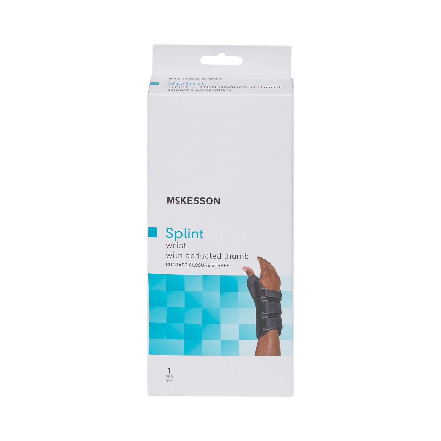 McKesson Wrist Brace with Abducted Thumb Aluminum / Foam / Spandex / Plastic Right Hand Black Large (1159142_EA)