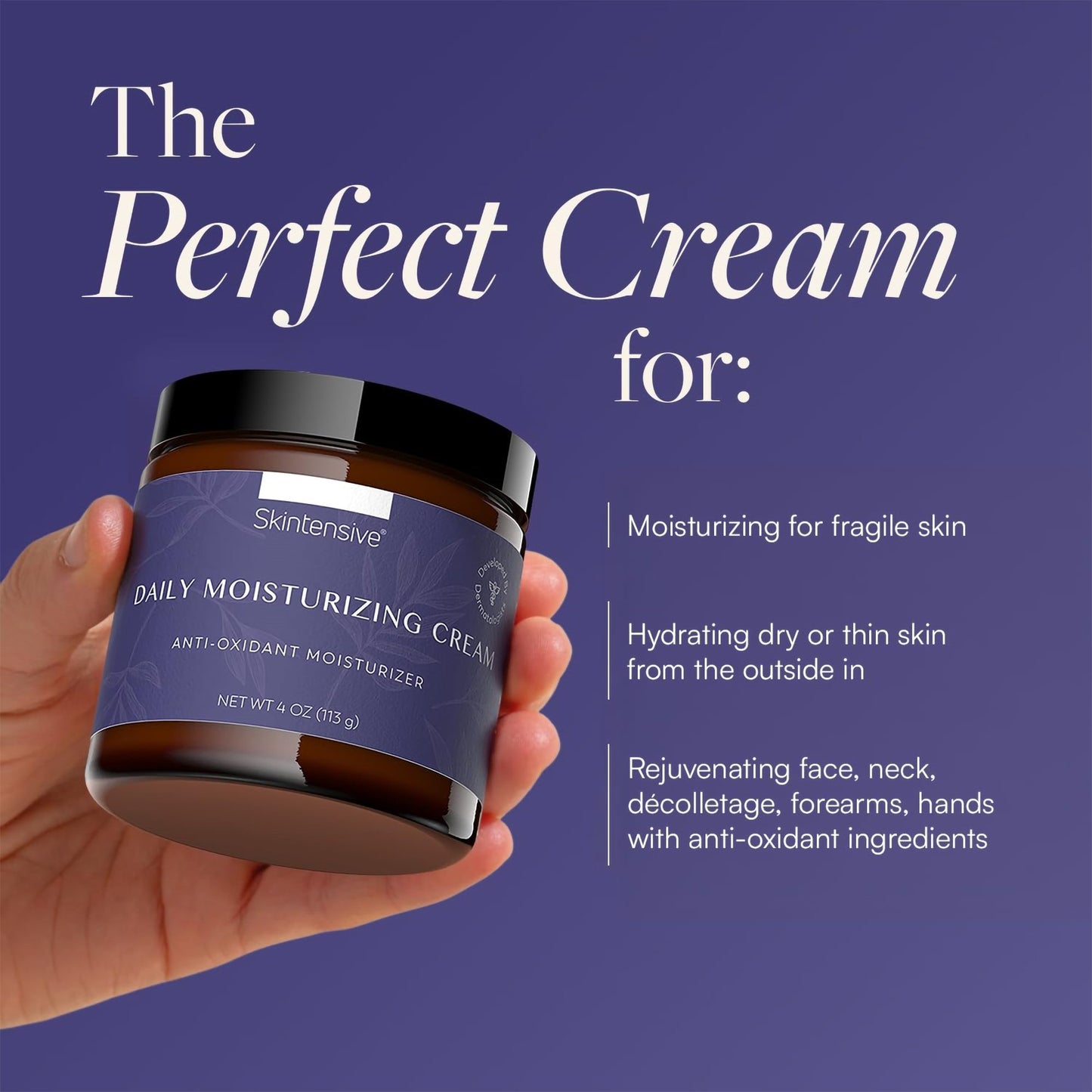Skintensive® Daily Moisturizing Hand and Body Moisturizer 4 oz. Jar Unscented Cream (1259193_EA)