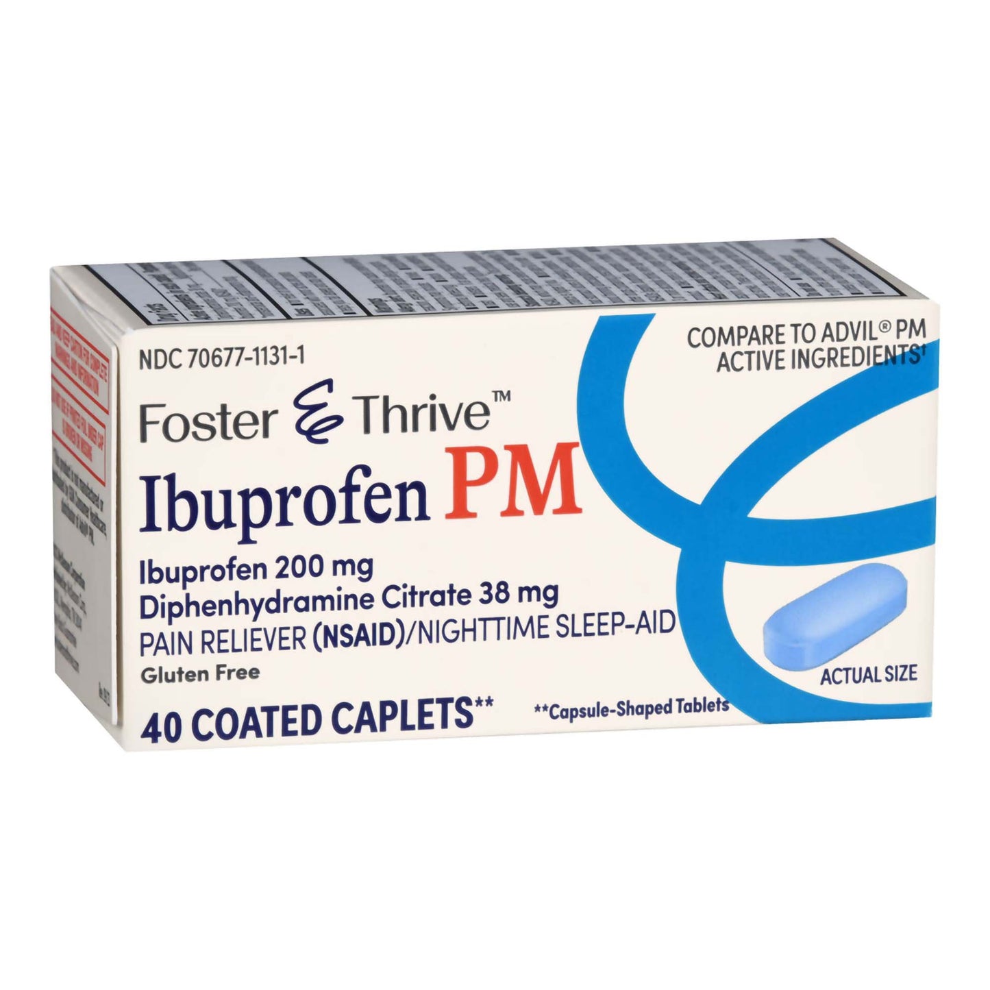 Foster & Thrive™ Nightime Pain / Allergy Relief 200 mg - 38 mg Strength Ibuprofen / Diphenhydramine Capsule 40 per Bottle (1238989_BT)