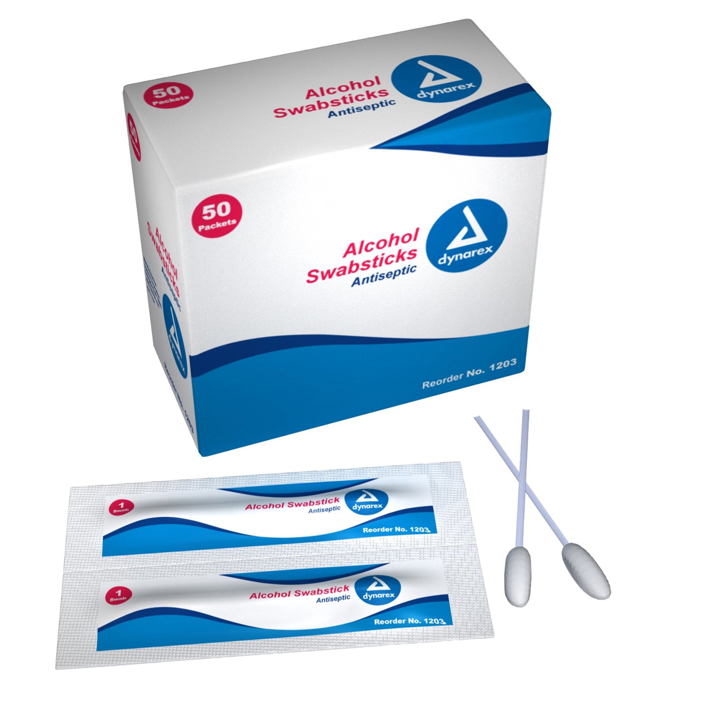 Dynarex® Impregnated Swabstick 70% Strength Isopropyl Alcohol Individual Packet NonSterile (768924_CS)