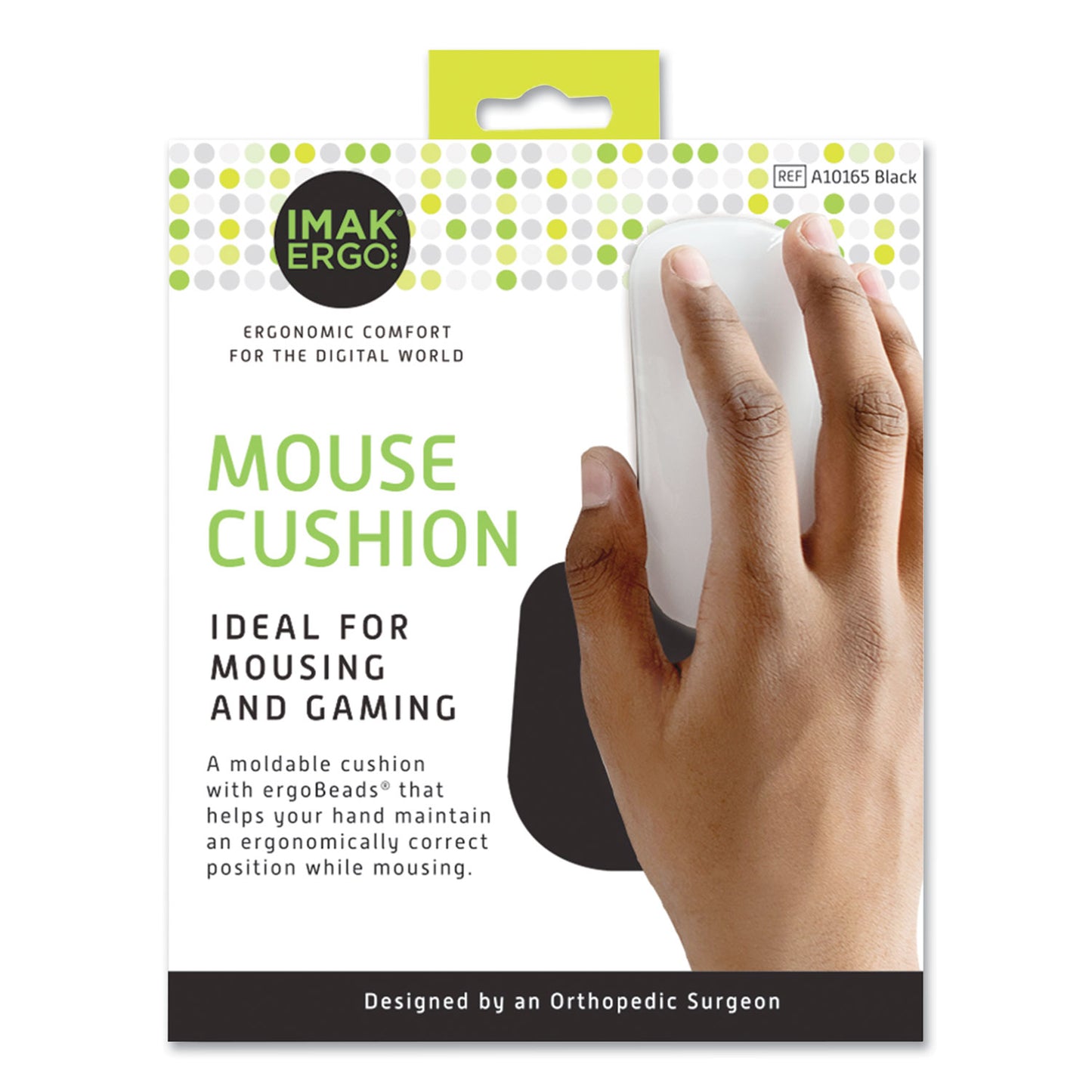 IMAK® Ergo Nonskid Mouse Wrist Cushion, 7 x 5.3, Black (IMAA10174)