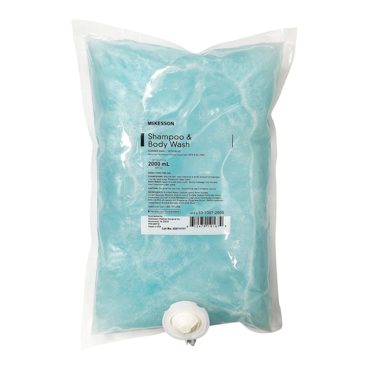 McKesson Shampoo and Body Wash 2,000 mL Dispenser Refill Bag Summer Rain Scent (876284_CS)