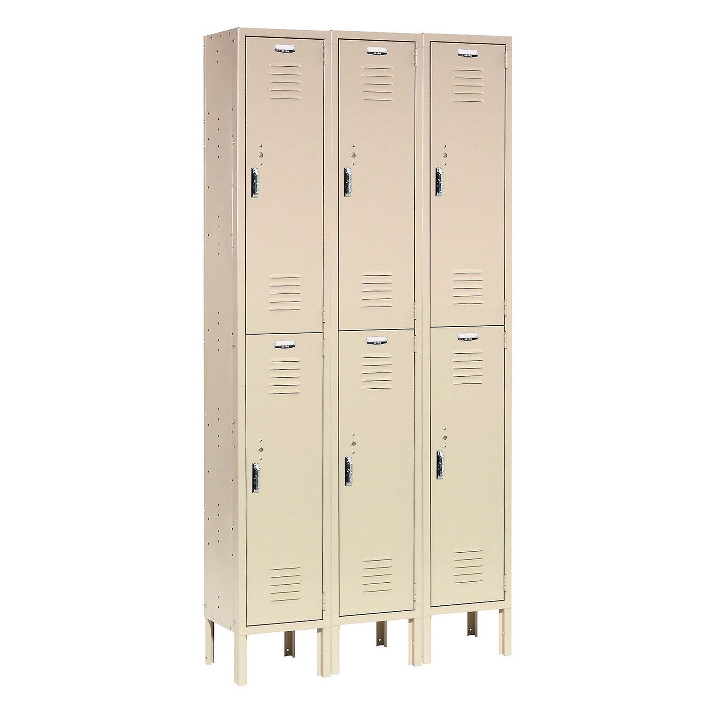 Global Industrial Paramount 2-Tier 6 Door Locker, 36"W x 18"D x 78"H, Tan, Assembled (WB652179TN)