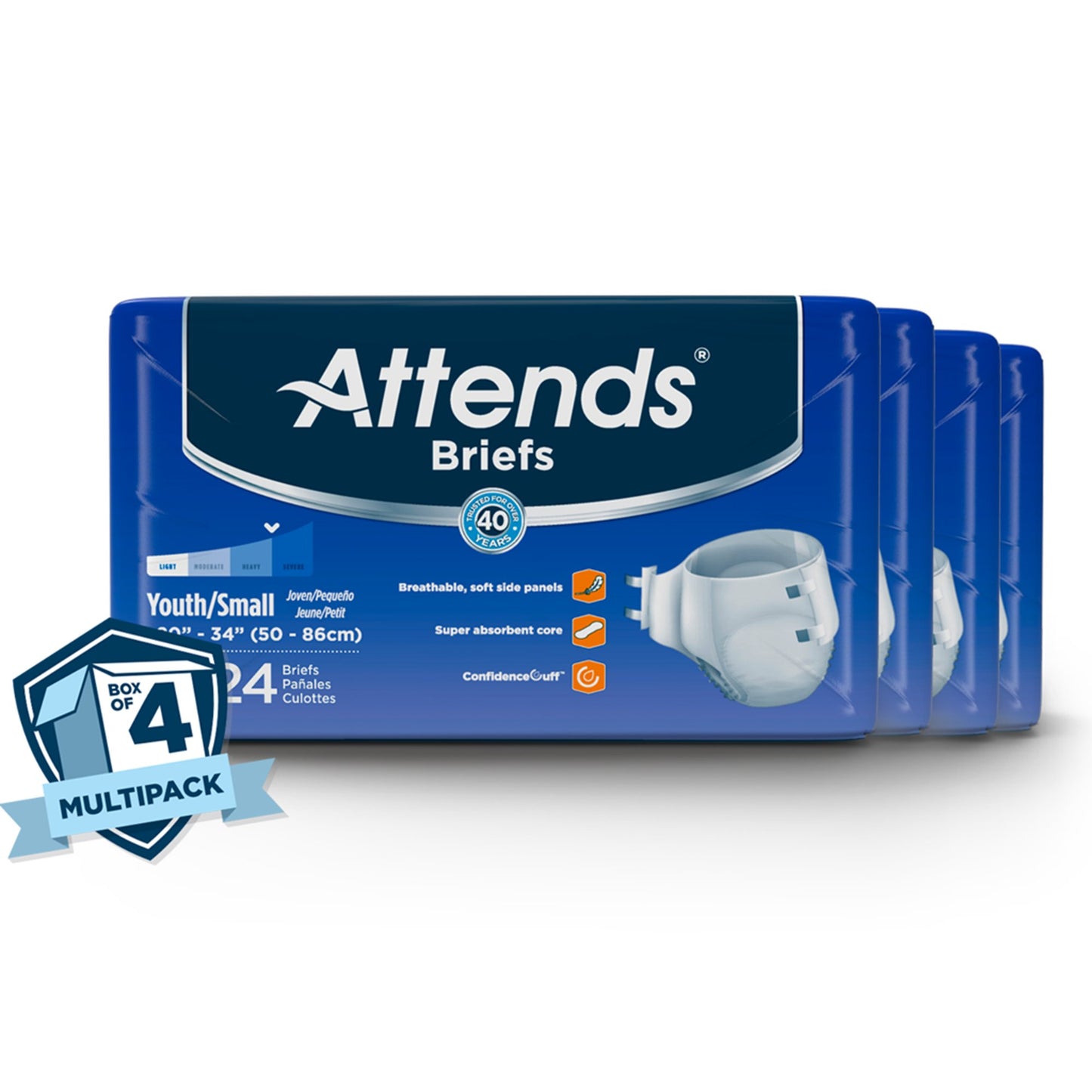 Attends® Unisex Youth Incontinence Brief Small Disposable Heavy Absorbency (959837_CS)