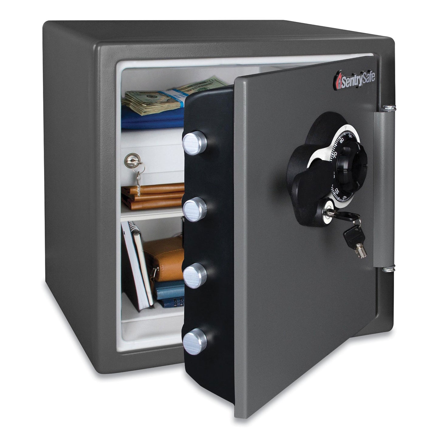 Sentry® Safe Fire/Waterproof 1.23 Cu Ft Combination with Key Safe, 16.3 x 19.3 x 17.8, Black (SEN123DSBSSC)